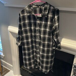 Black and white small plaid dress